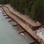 new shoreline retaining wall in Blue Haven Beach