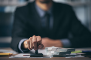 Man approving permit